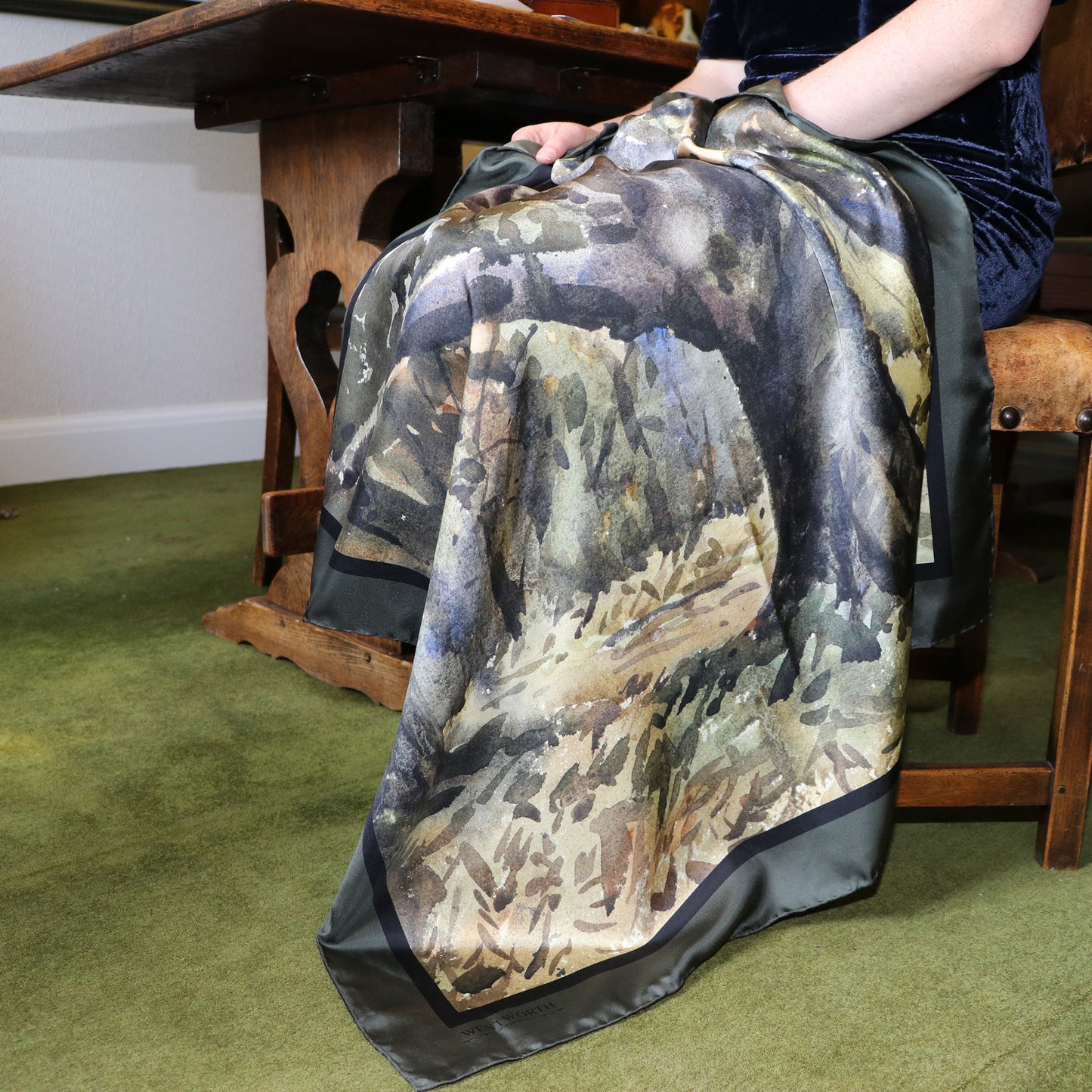 'Autumn-tinged Woodland' Silk Scarf