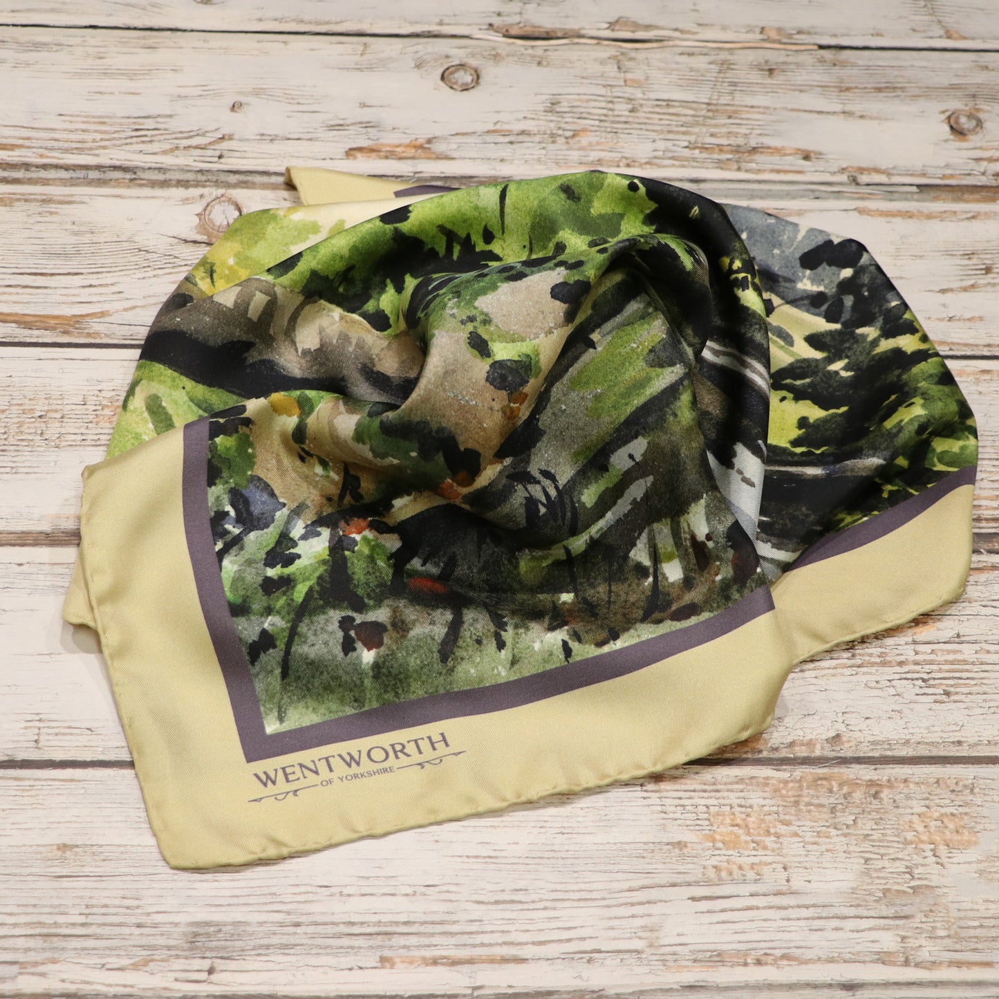 Down by the Stream' Silk Scarf: Sunkissed Sands & Dusty Lavender