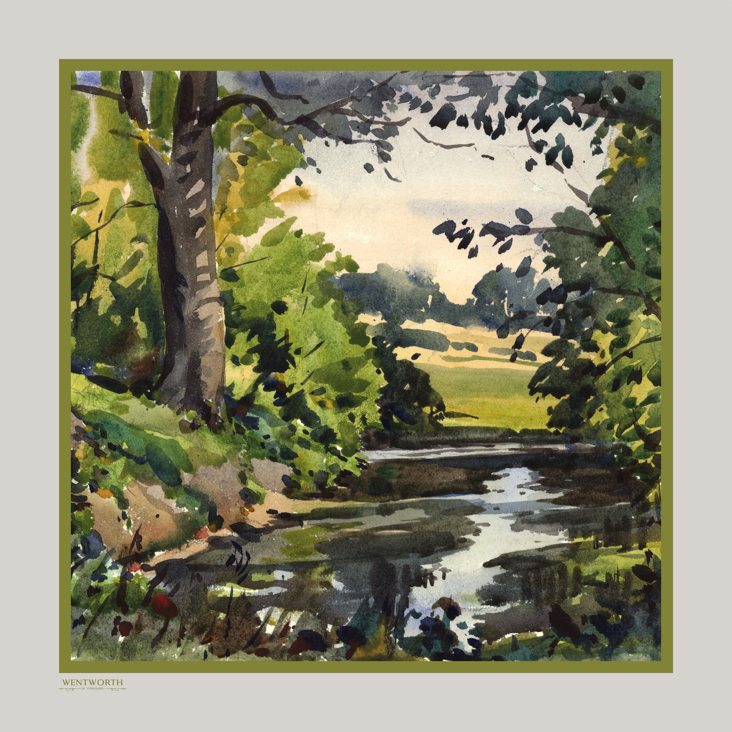 Down by the Stream' Silk Scarf: Spring Rain & Wild Pear