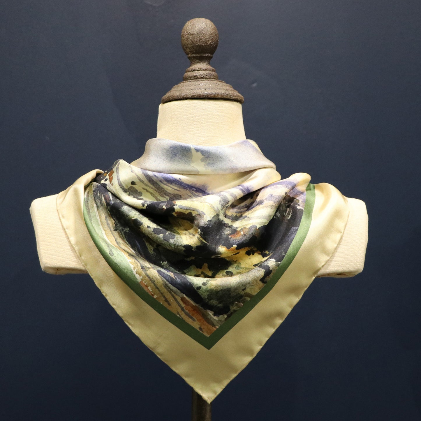 The Sunlit Hills' Silk Scarf: Sunkissed Sands & Fern
