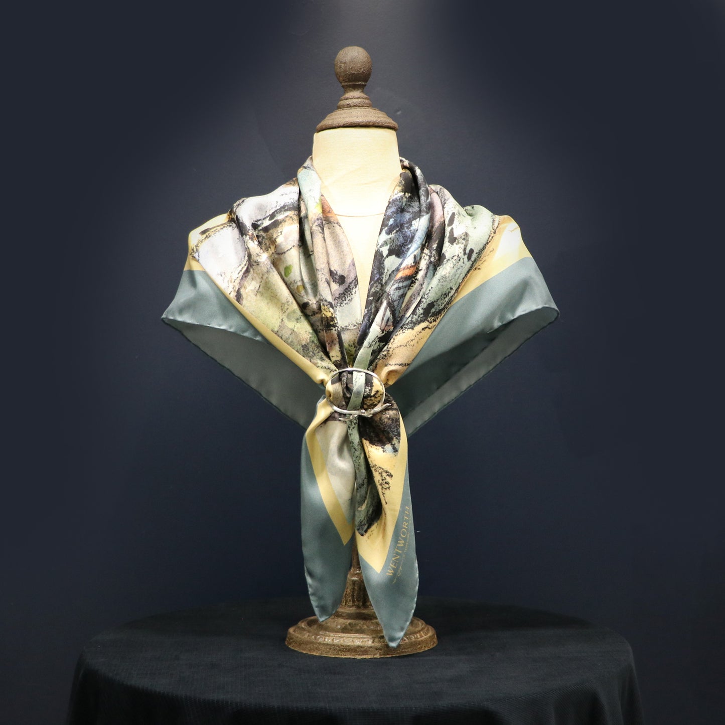 'Leaving the Harbour' Silk Scarf: Ocean Deep & Sunkissed Sands