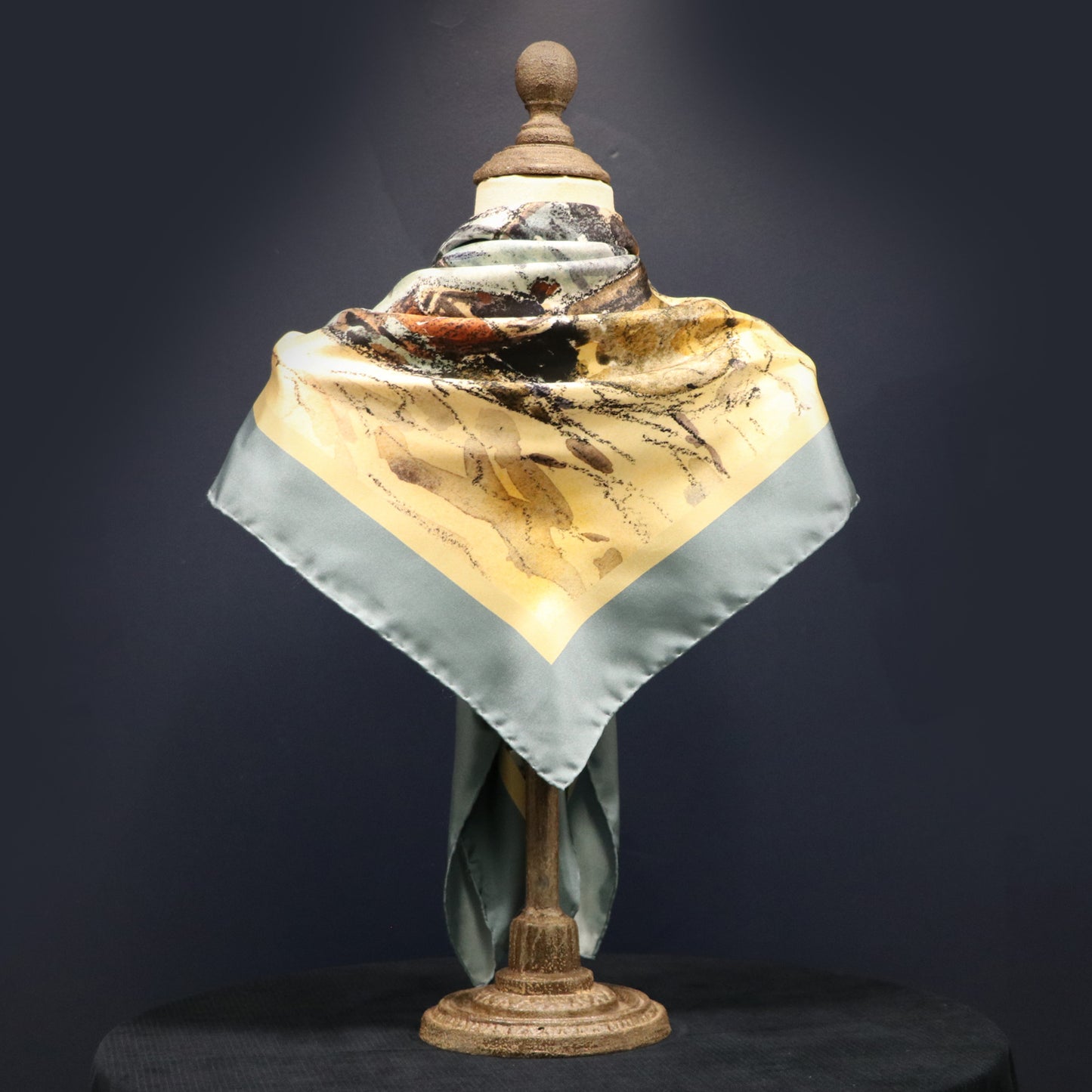 'Leaving the Harbour' Silk Scarf: Ocean Deep & Sunkissed Sands