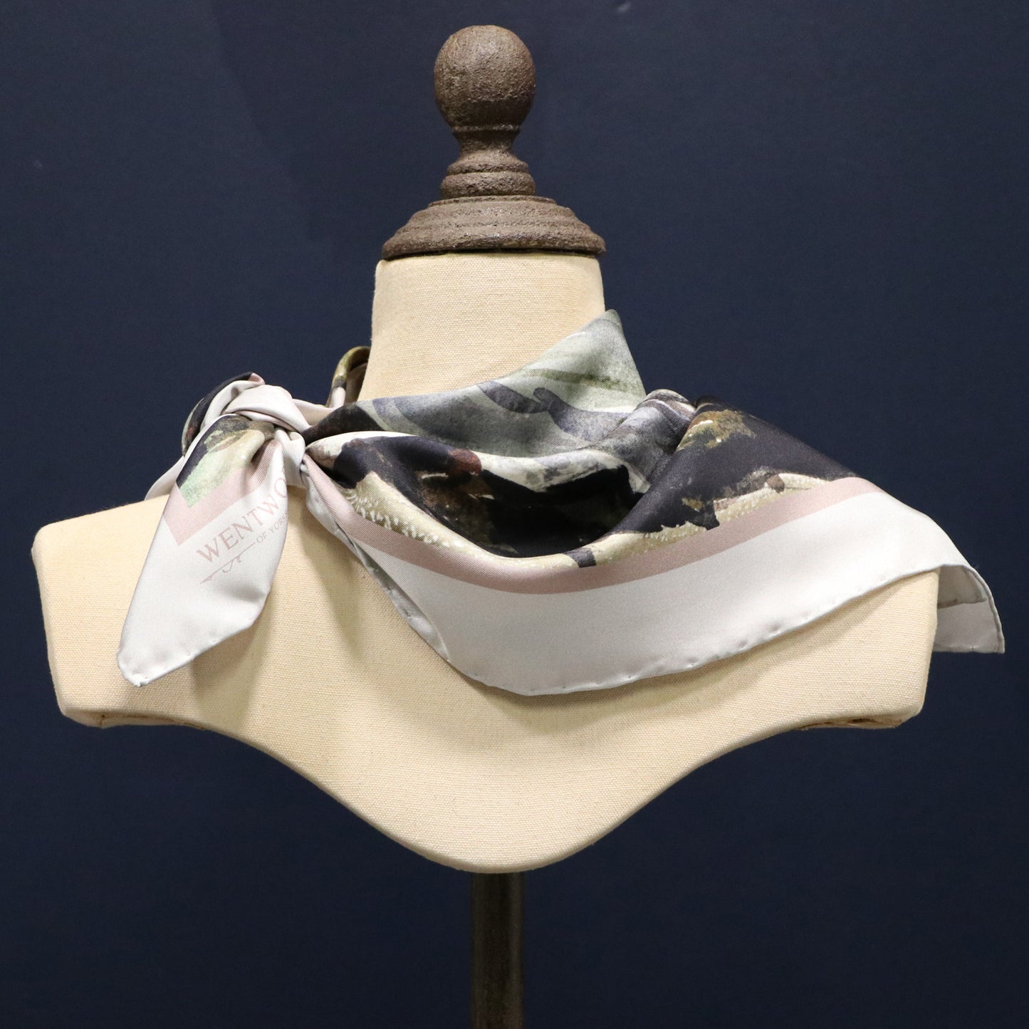 Quayside in the Bay' Silk Scarf: Spring Rain & Dusky Rose