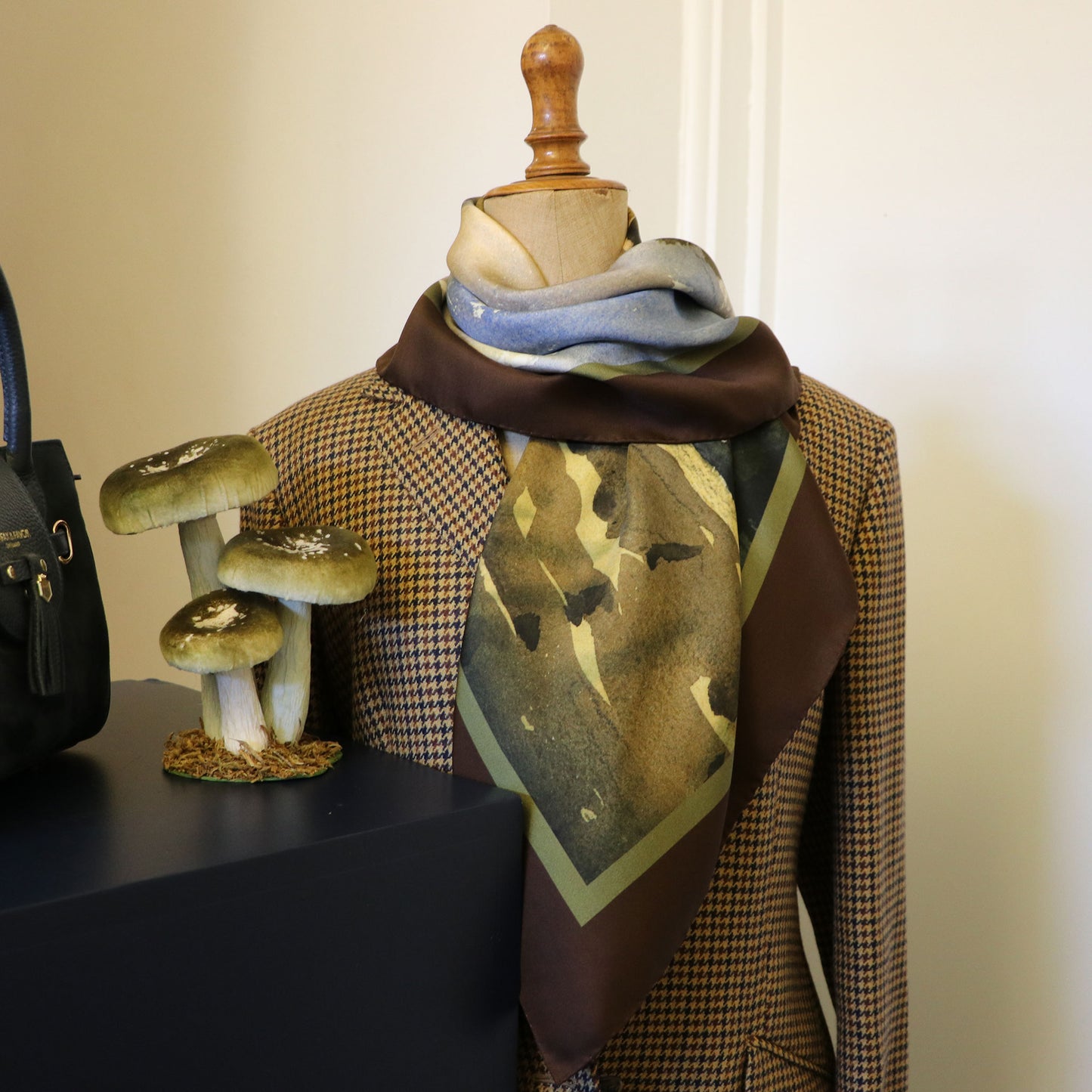 'The Work of the Scythe' Silk Scarf: Russet & Moss