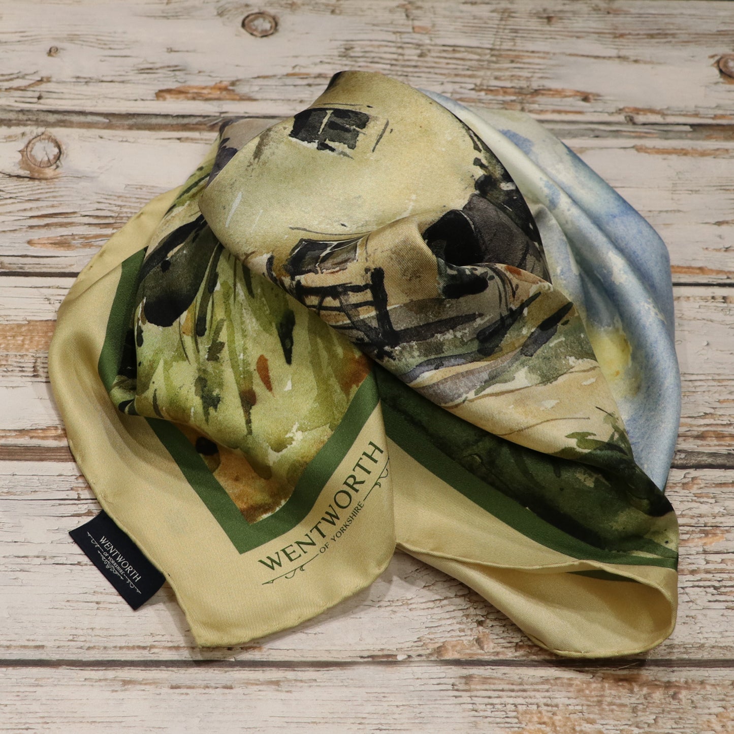 Summer Days on the Farm' Silk Scarf: Sunkissed Sands & Fern