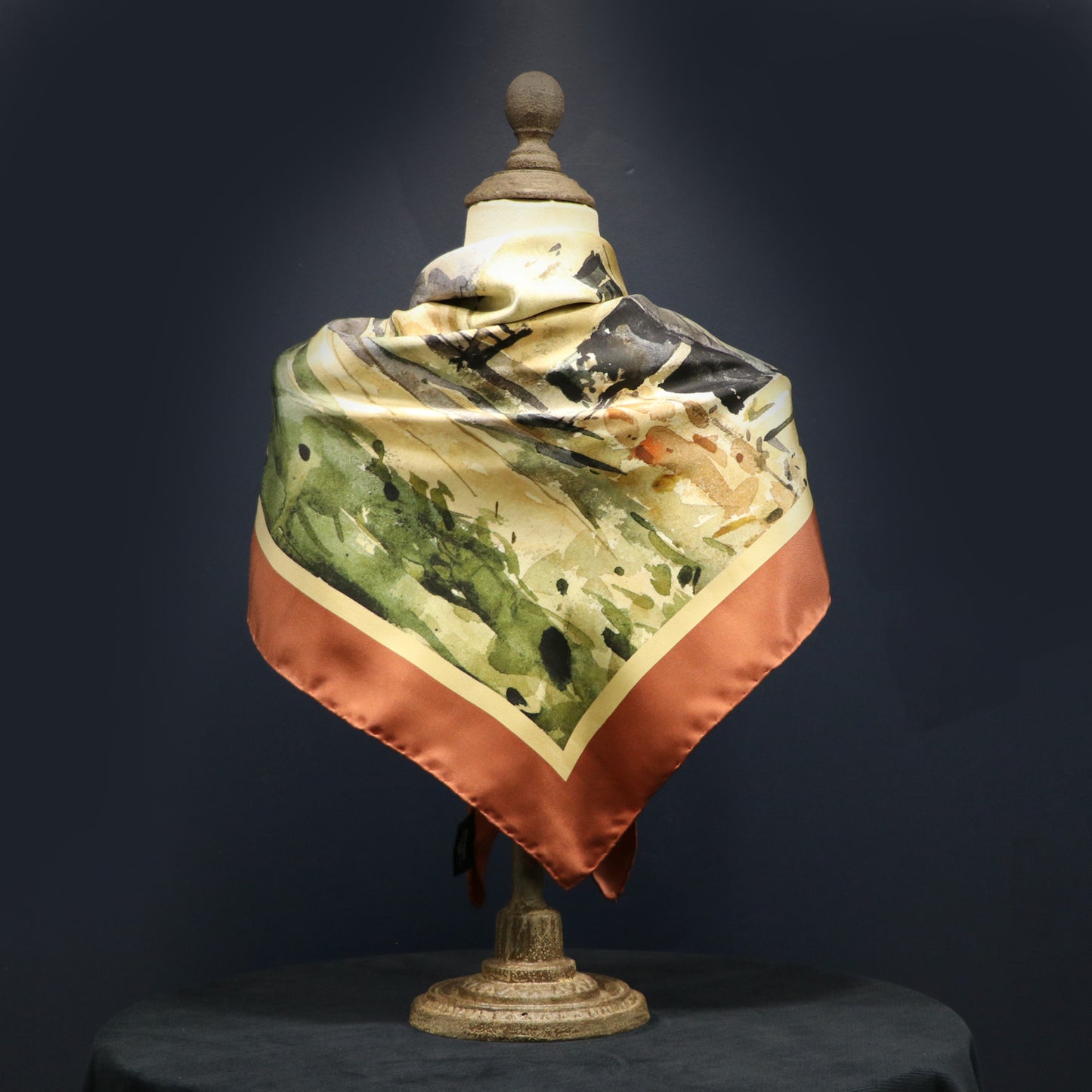 Summer Days on the Farm' Silk Scarf: Redwood & Sunkissed Sands