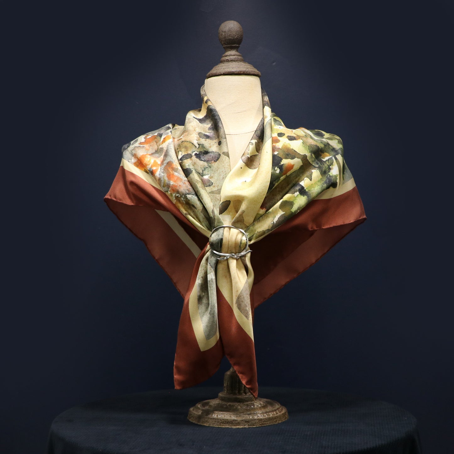 The Artist's Garden' Silk Scarf: Redwood & Sunkissed Sands