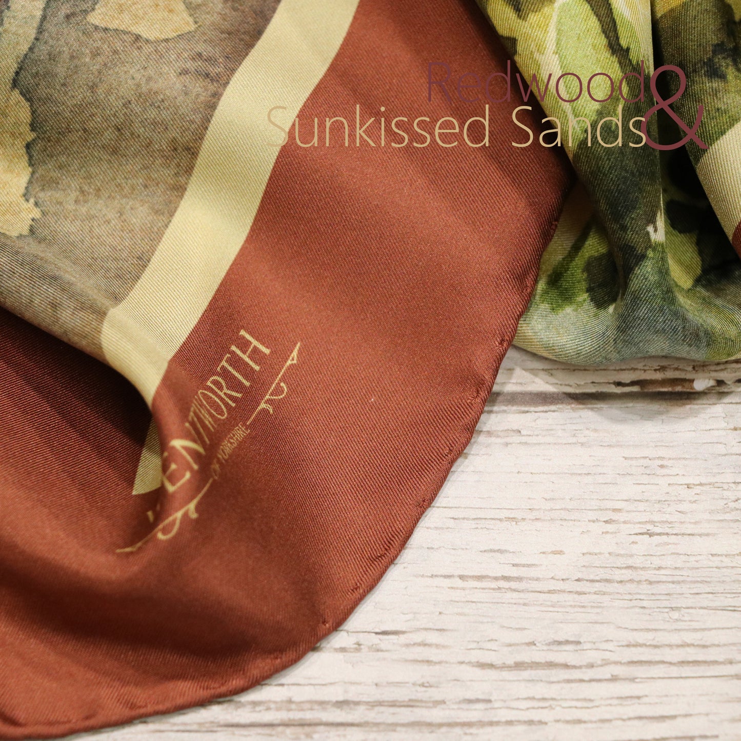 The Artist's Garden' Silk Scarf: Redwood & Sunkissed Sands