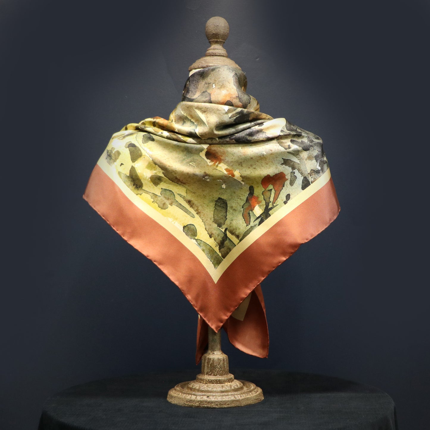 The Artist's Garden' Silk Scarf: Redwood & Sunkissed Sands