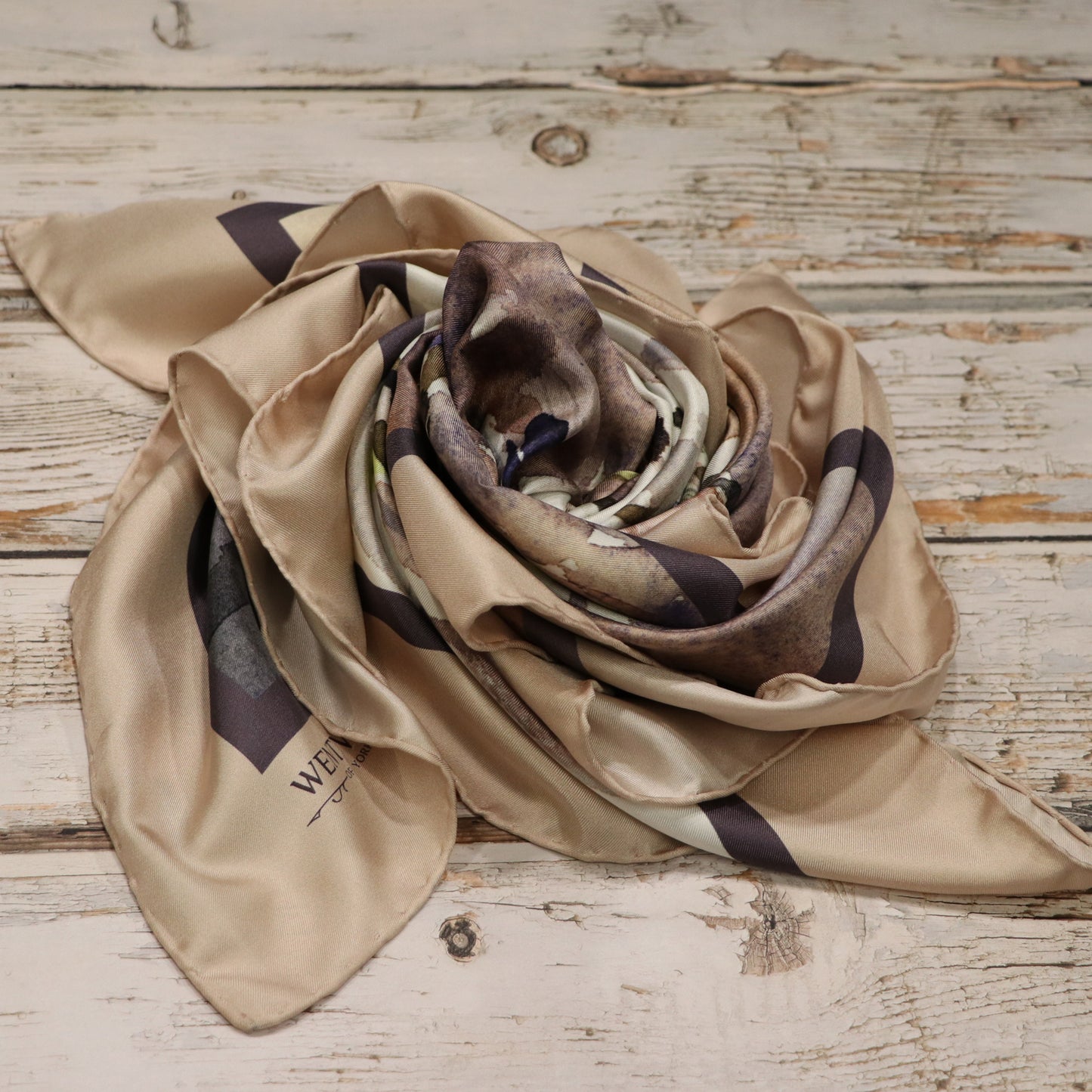 Springtime Elegance' Silk Scarf: Vintage Rose & Dusty Lavender
