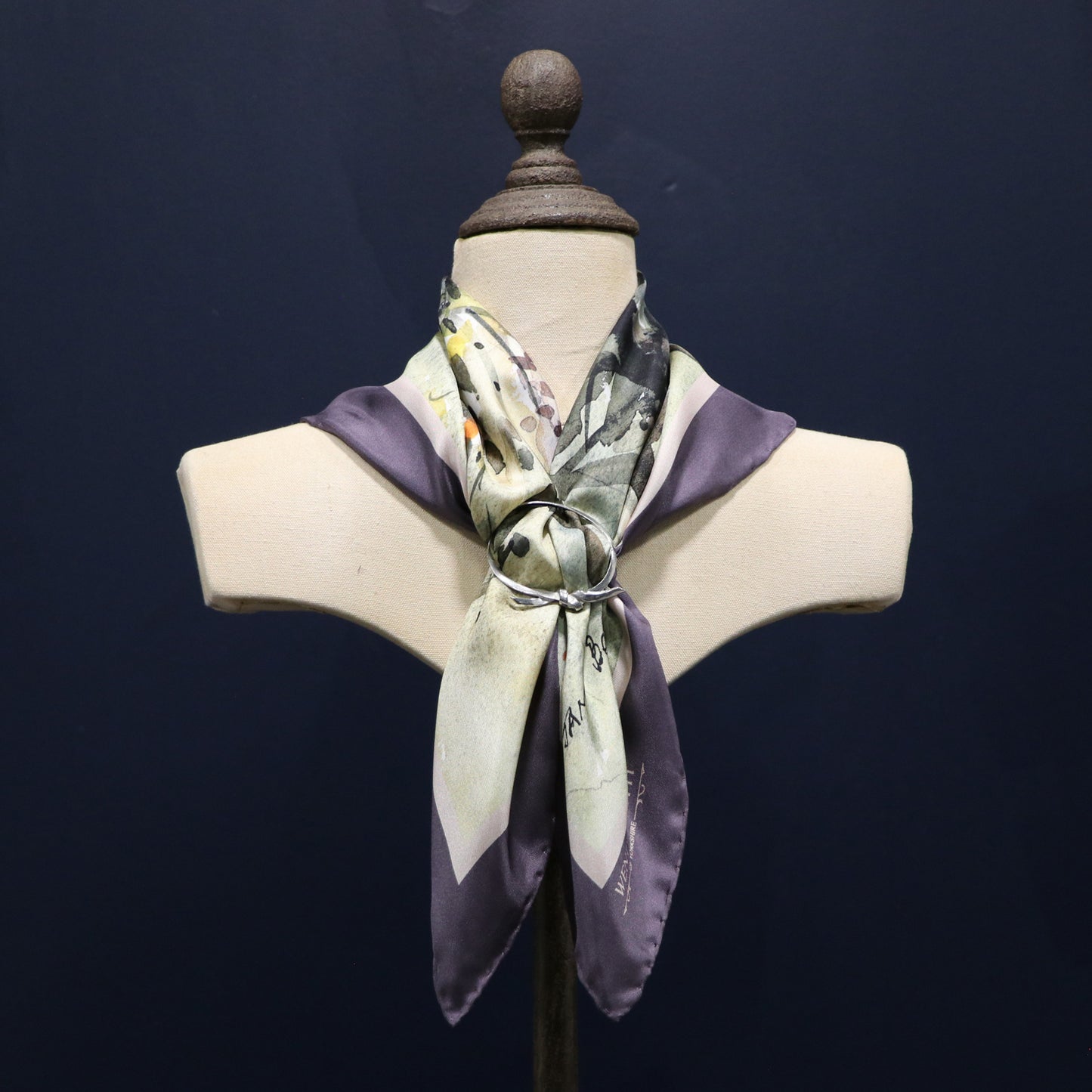 Blooms from the Garden' Silk Scarf: Dusty Lavender & Vintage Rose