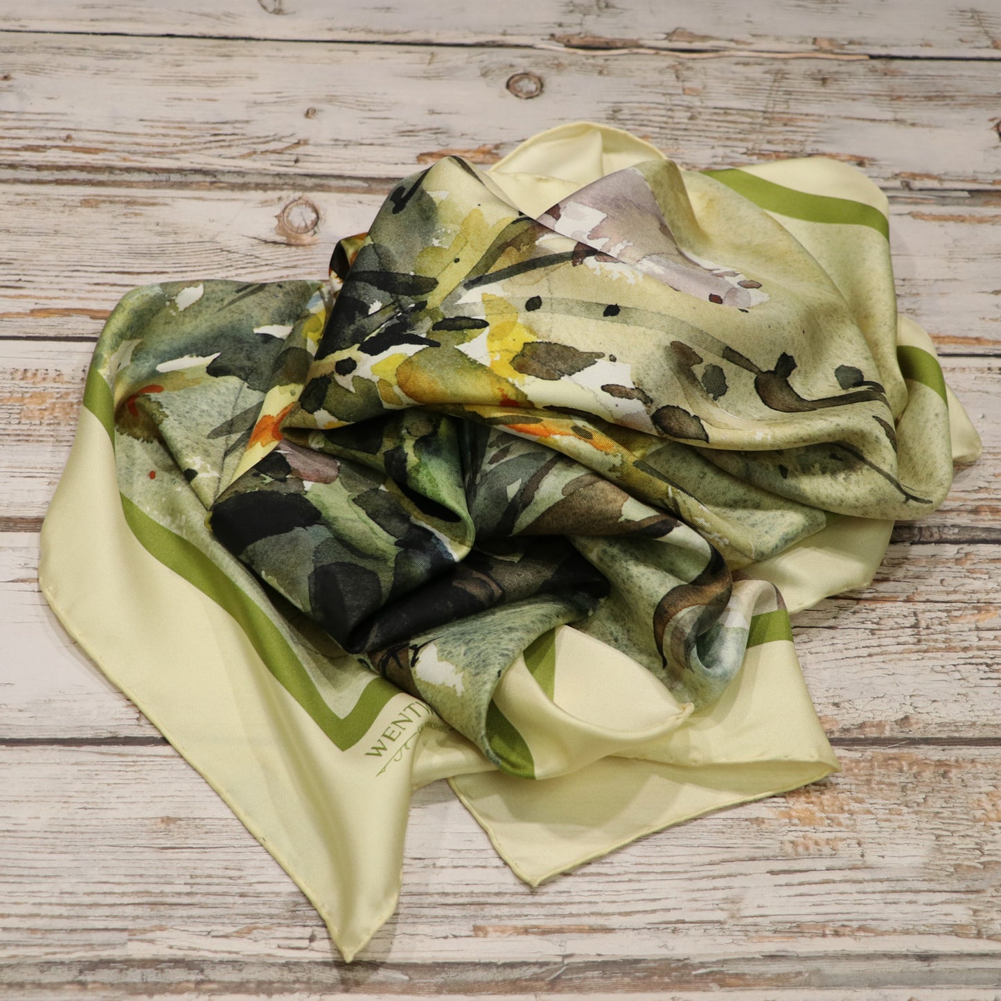 Blooms from the Garden' Silk Scarf: Primrose & Wild Pear