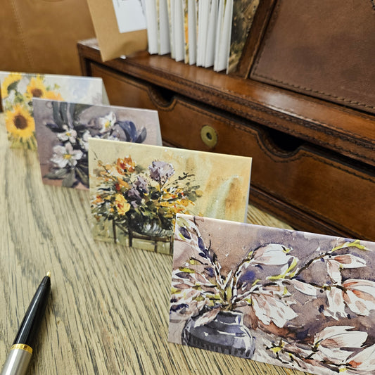 'In Full Bloom' Notelets, Set 8, with envelopes