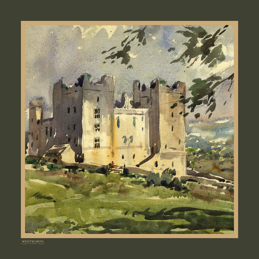 Layflat of By the Castle Gate silk scarf | Silk Scarf | Wentworth of Yorkshire