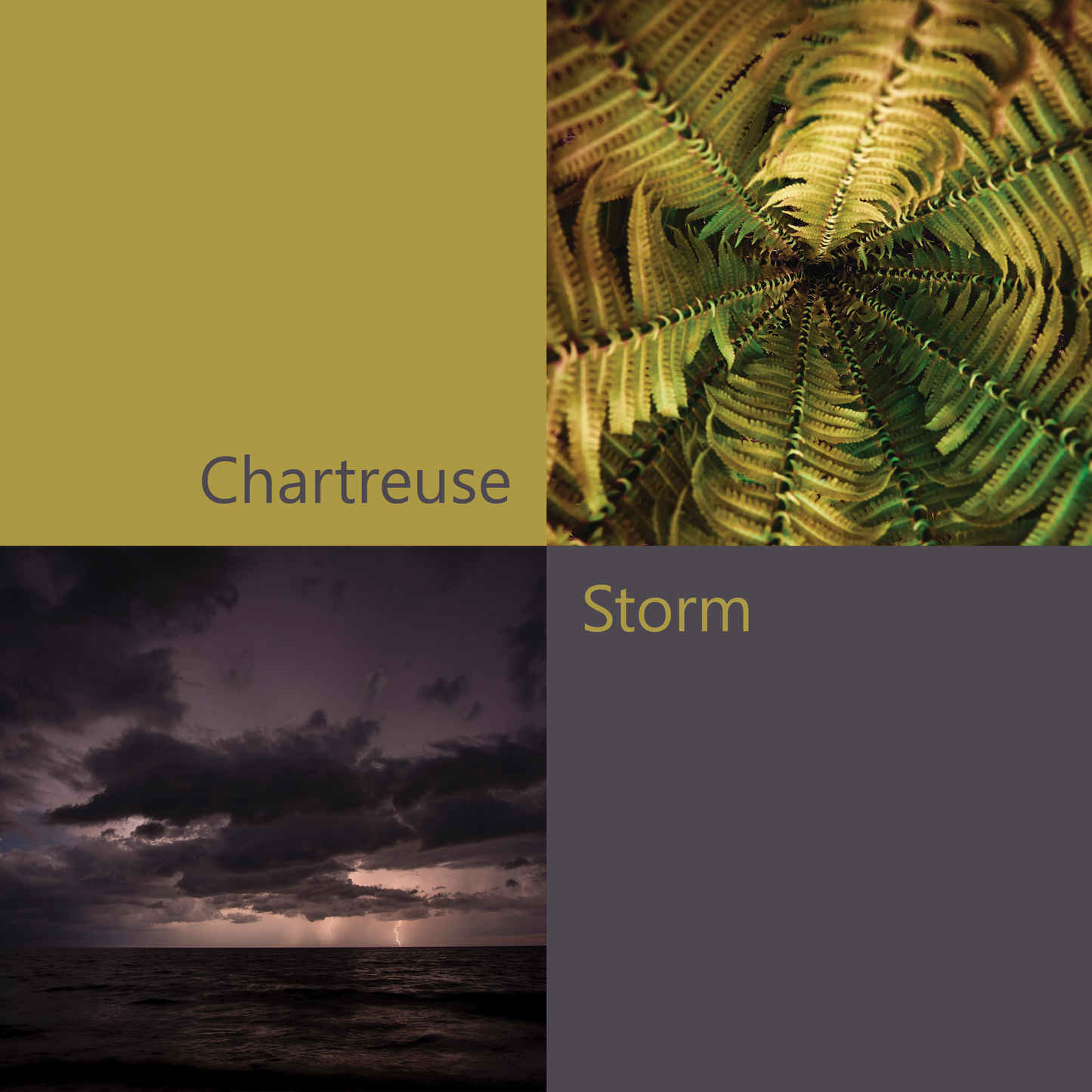 'The Gateway to Spring' Silk Scarf; Chartreuse & Storm, 650x650mm
