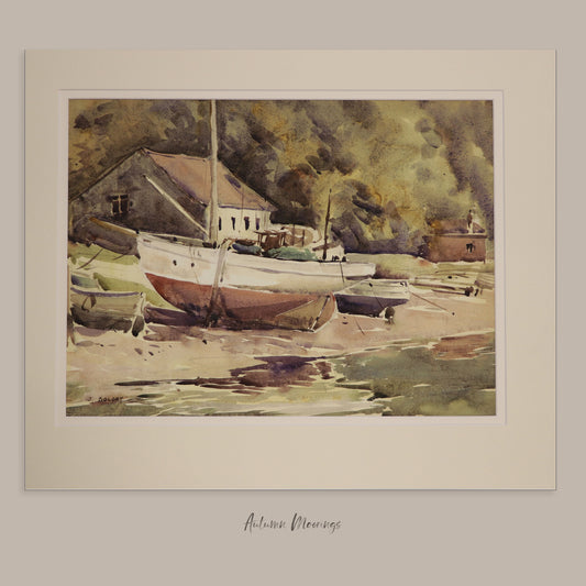 'Autumn Moorings' Fine Art Print