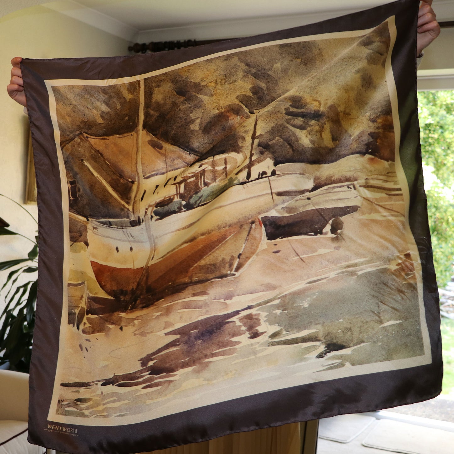 'Autumn Moorings' Silk Scarf