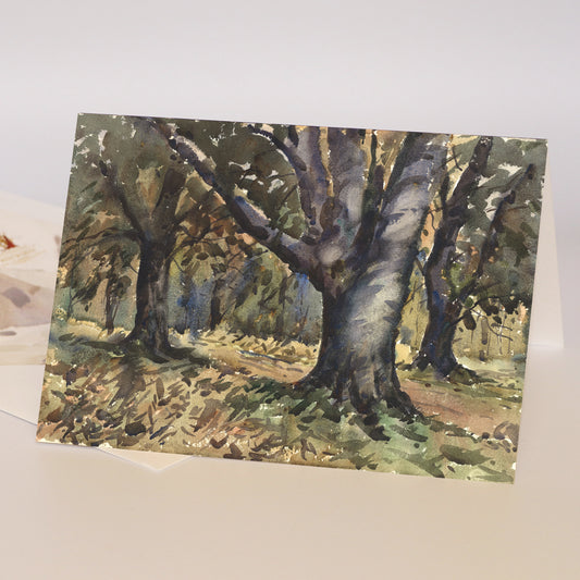 'Autumn-tinged Woodland' Fine Art Greetings Card
