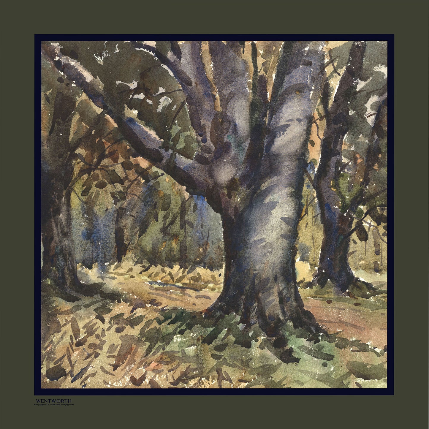 'Autumn-tinged Woodland' Silk Scarf