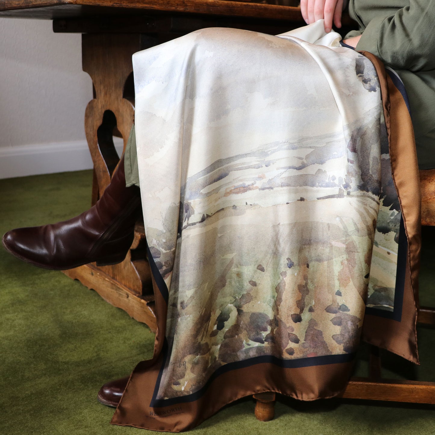 'The Ploughed Field' Silk Scarf