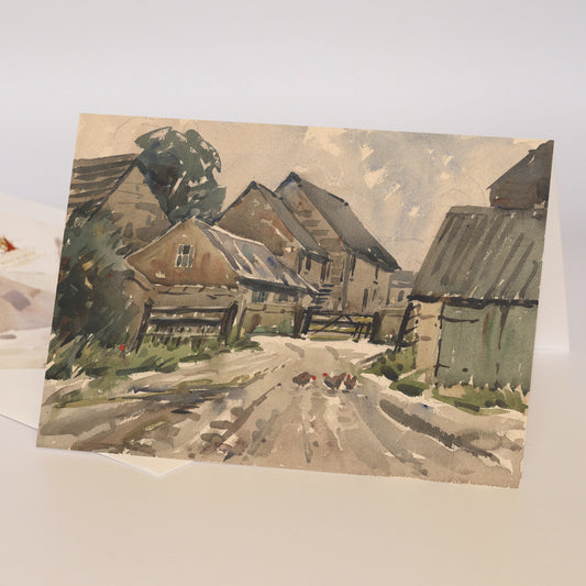 'The Hens' Welcome' Fine Art Greetings Card
