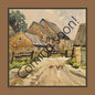 'The Hens' Welcome' Silk Scarf: British Tan & Hunter 900x900mm