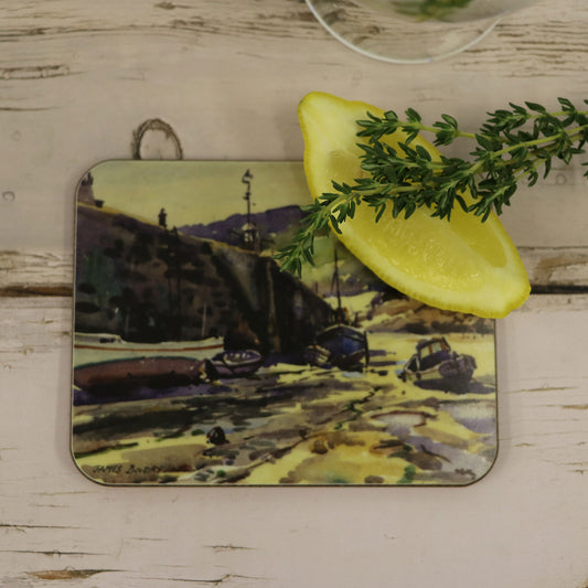 'Low Tide in the Harbour' Melamine Coaster