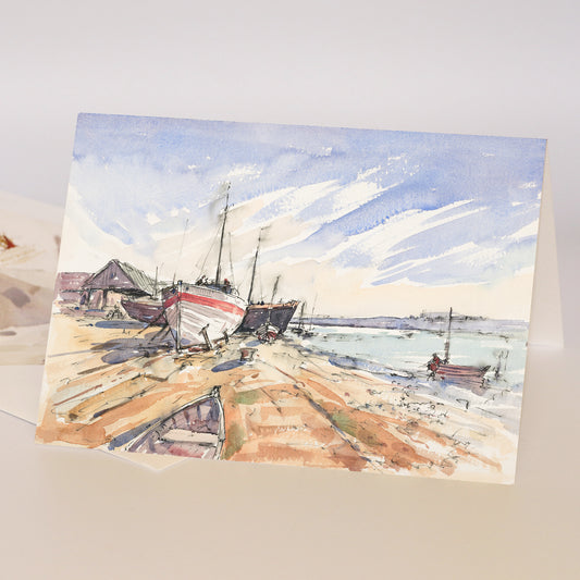 Greetings Card; Down by the Boatyard
