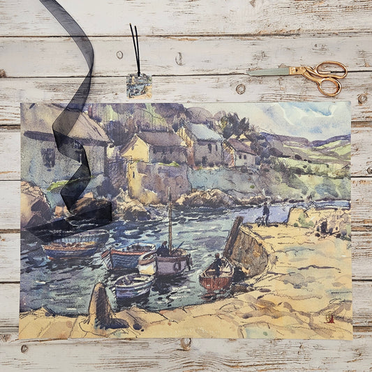 'Leaving the Harbour' Gift Wrap & Tag