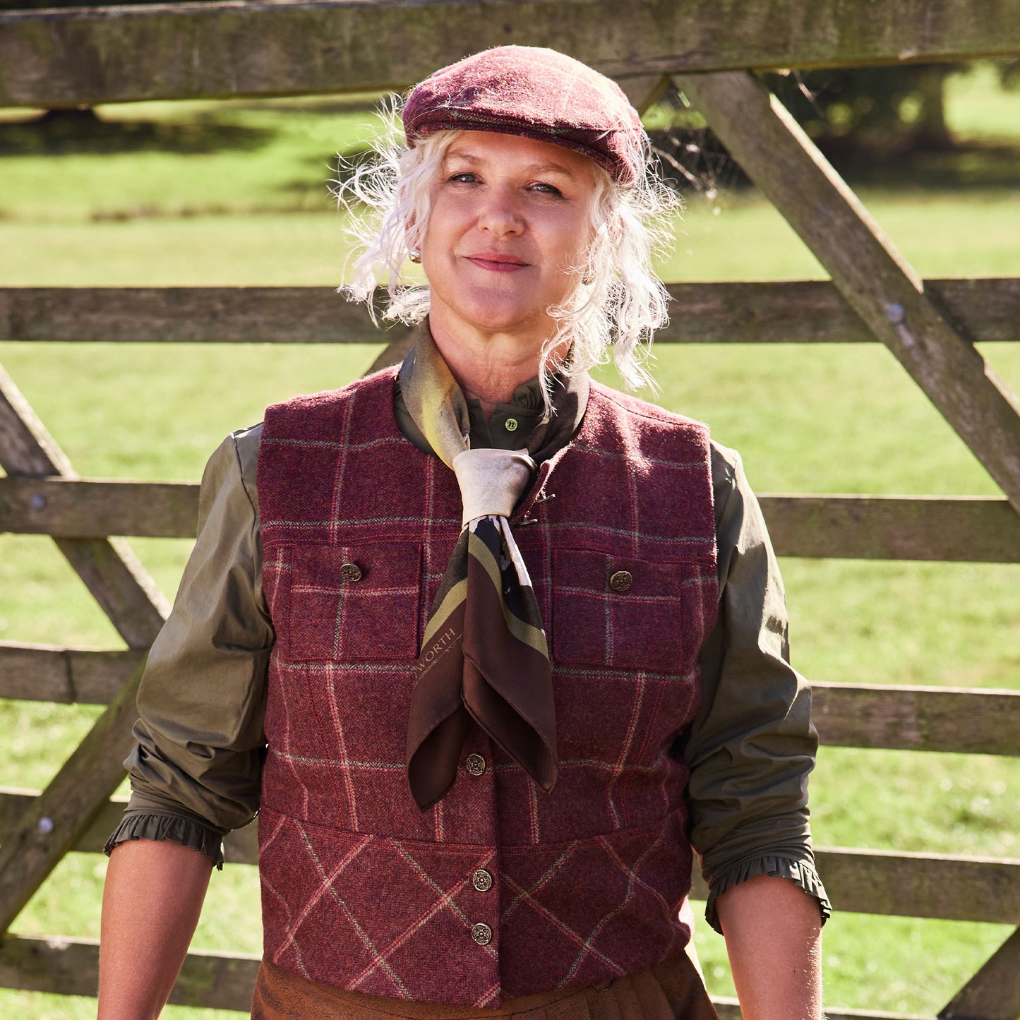'The Work of the Scythe' Silk Scarf: Russet & Moss