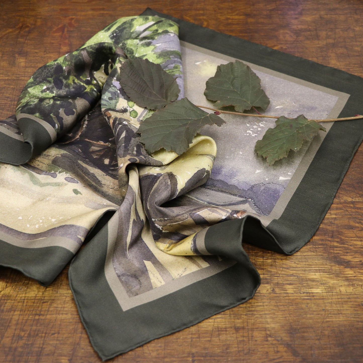'A Quiescent Evening' Silk Scarf: Hunter & Misty Fell