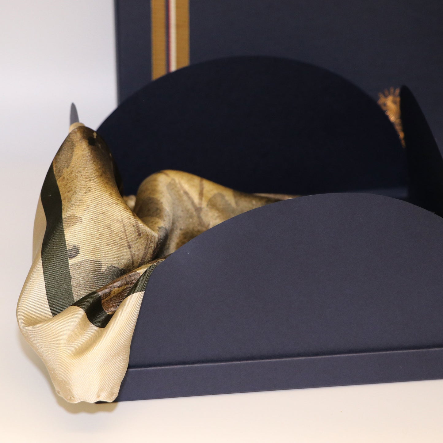 'By the Castle Gate' Silk Scarf: Hunter & Cobbled Honey
