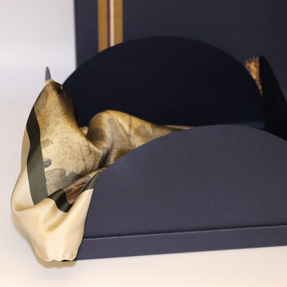 'By the Castle Gate' Silk Scarf: Hunter & Cobbled Honey